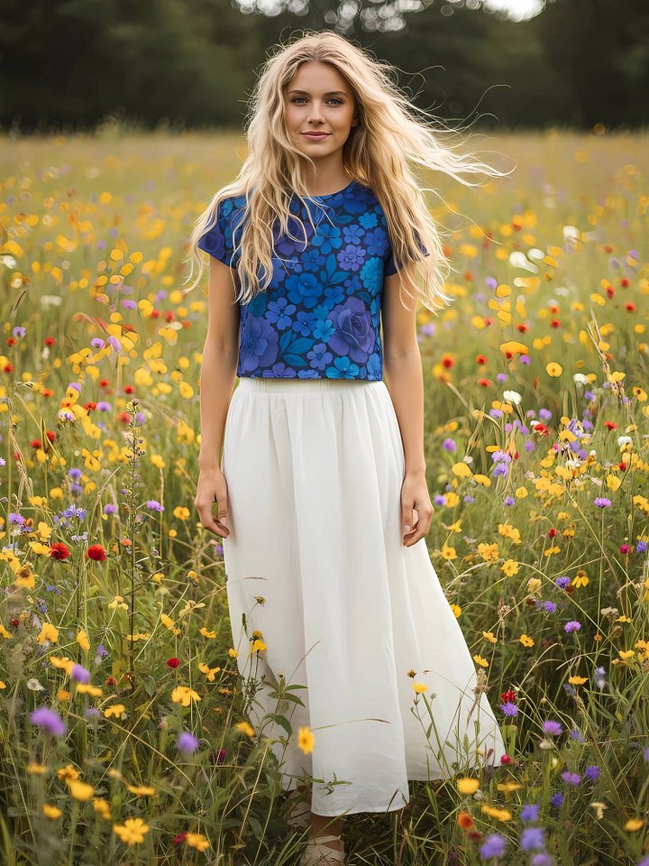 Romantic Cottagecore Crop Top – Boho Vintage Floral Tee product image (2)