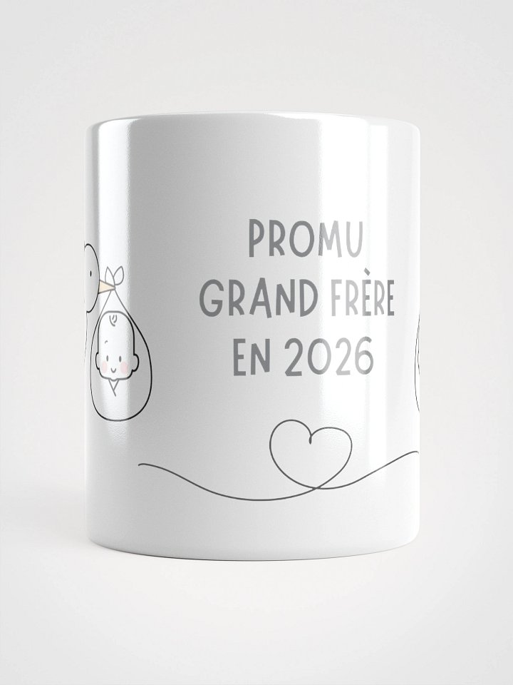 Mug Blanc - Promu Grand Frère en 2026 - Cigogne Annonce Naissance - Cadeau Original product image (1)