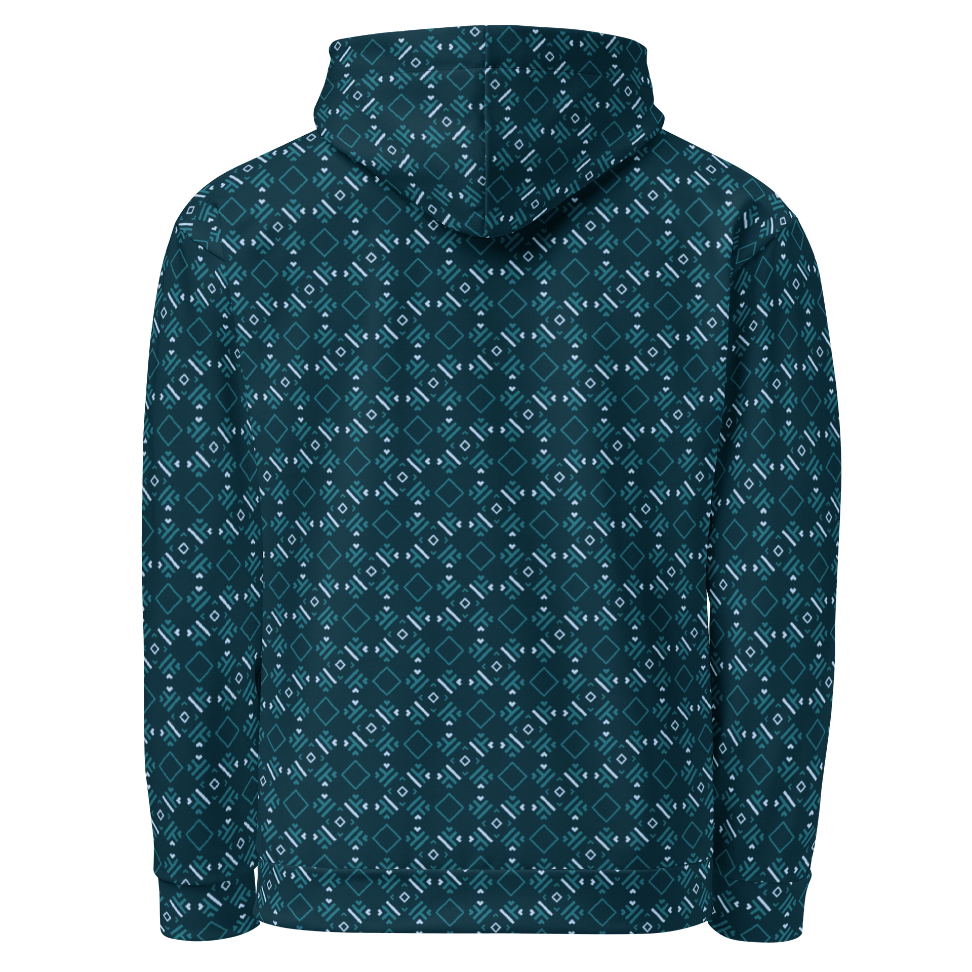 Facet Fantastic Blue Geometric Allover Print Hoodie for Men and Women product image (2)