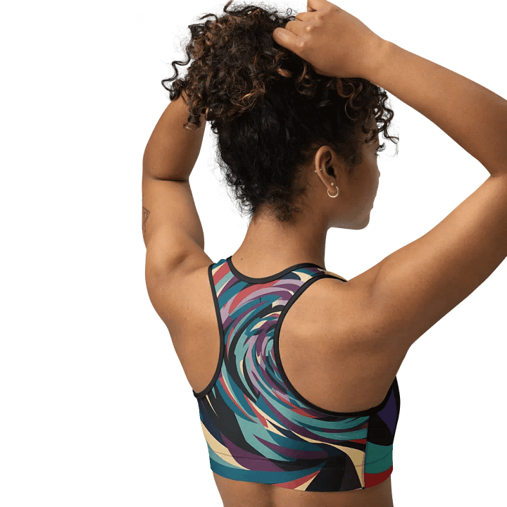 Abstract Lithographic Pattern Design Sports Bra - V5 product image (2)