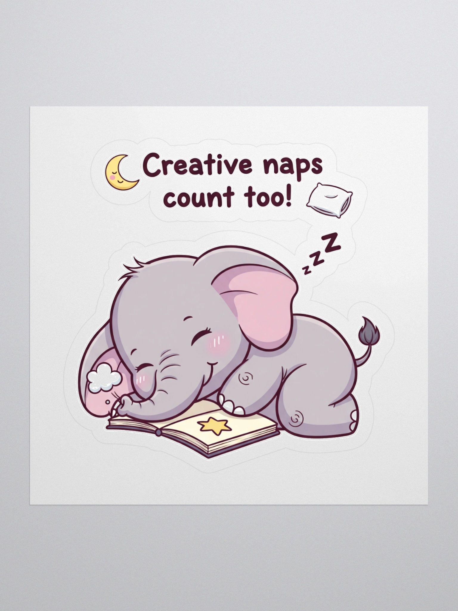 Sleepy Elephant Kiss Cut Sticker product image (1)