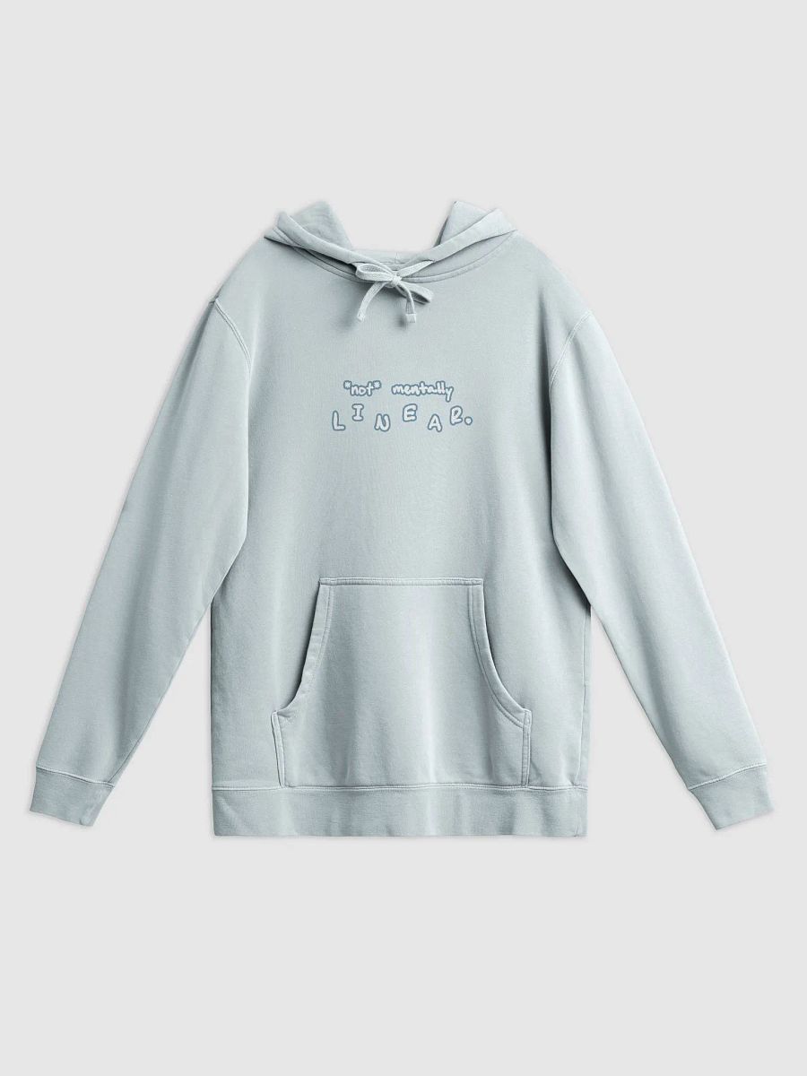 *not* mentally linear (lined design, #709AAF) printed pigment hoodie product image (21)