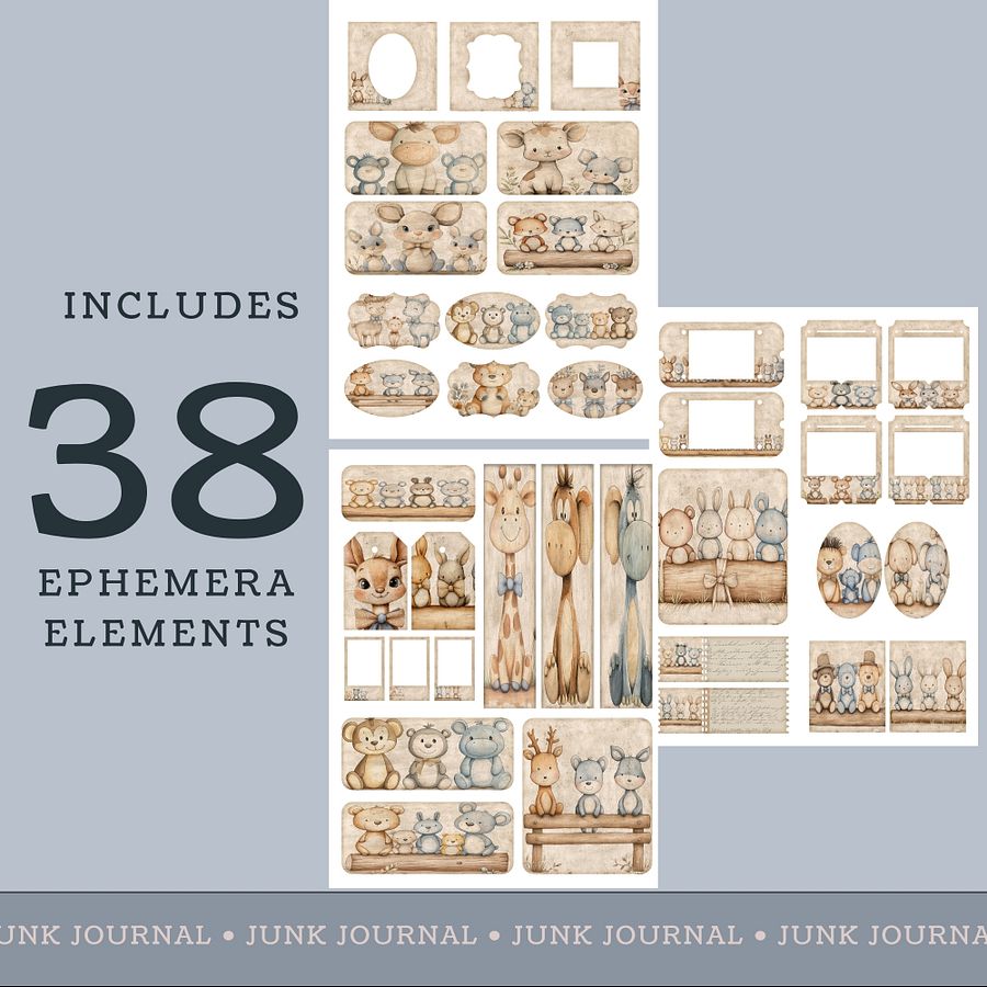 Nursery Animals - Printable Ephemera Set 1 V8 product image (2)