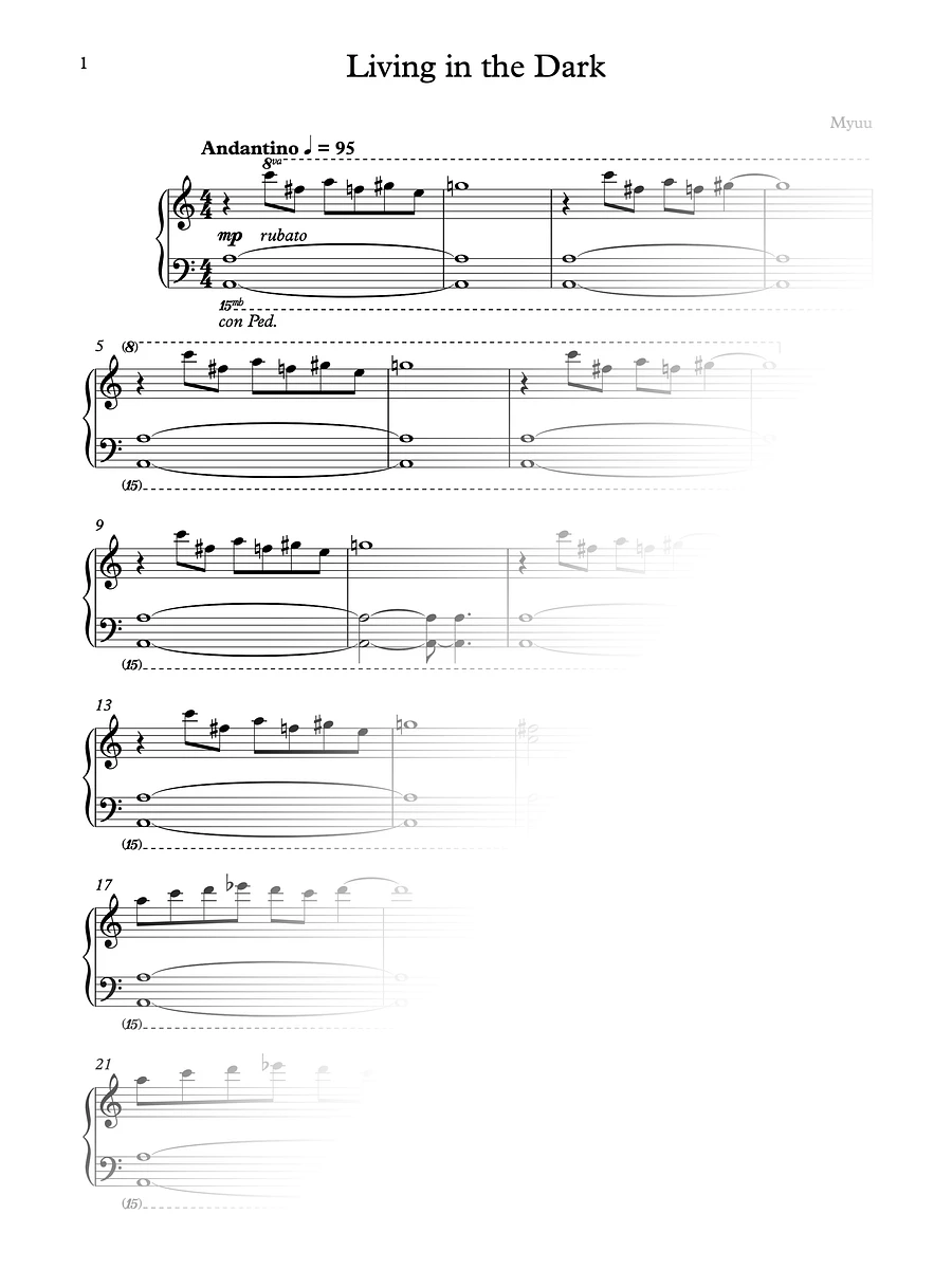 Sheet Music - Living in the Dark product image (1)