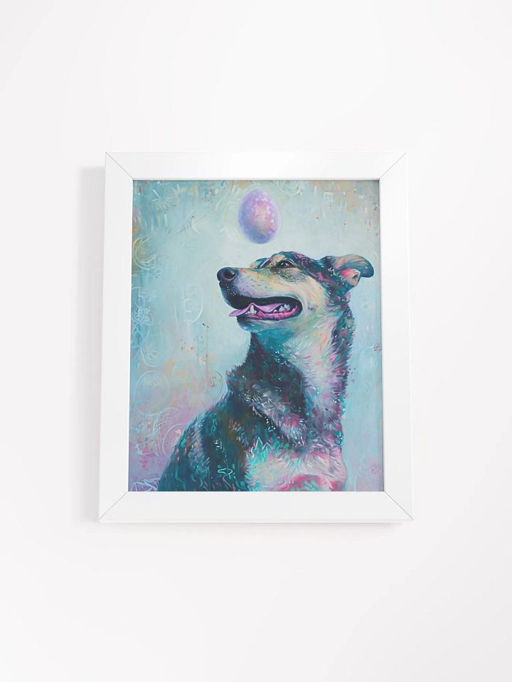 Whimsical Pup and Egg Framed Art Print product image (1)