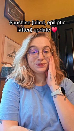Sunshine Microplastics Update.

Which is... no update. We still don't know why she seized😭 and meowmy is very scared. But she...