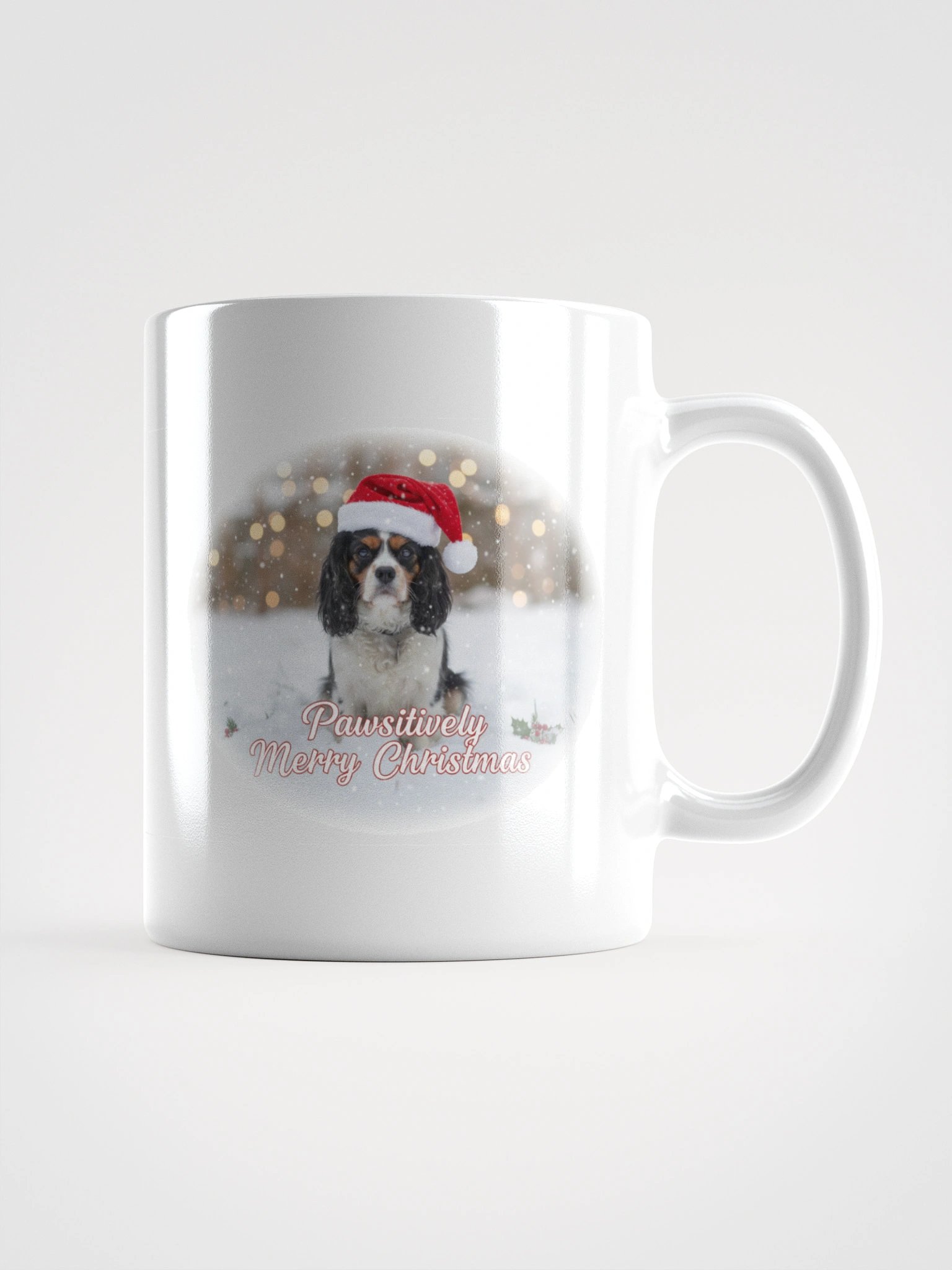 White Glossy Mug with Baxter Pawsitively Merry Christmas product image (2)