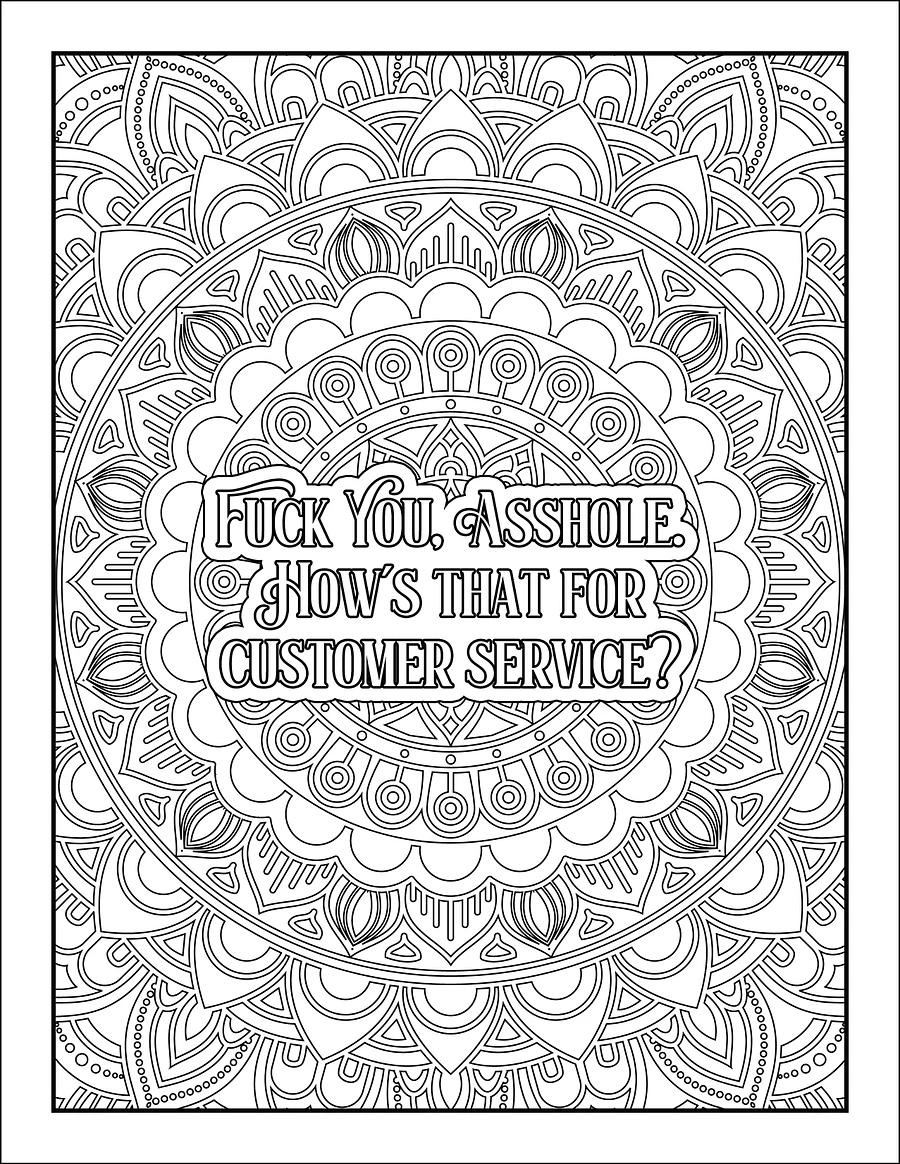 I F@cking Hate My Customer Service / Retail Job Adult Swear Word Coloring Book | Printable | Cuss Words | Sweary Phrases | Curse Words product image (3)