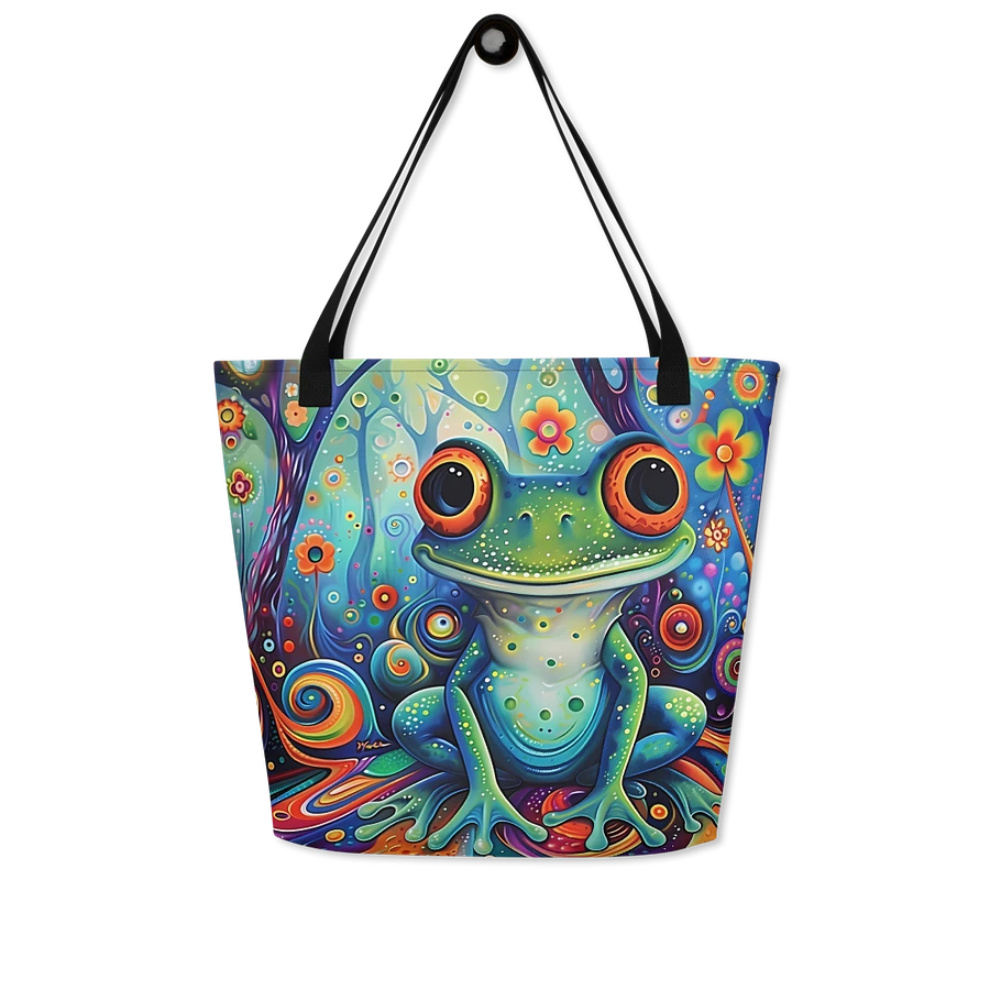 Tote Bag: Psychedelic Frog Enchanted Forest Colorful Playful Design product image (7)