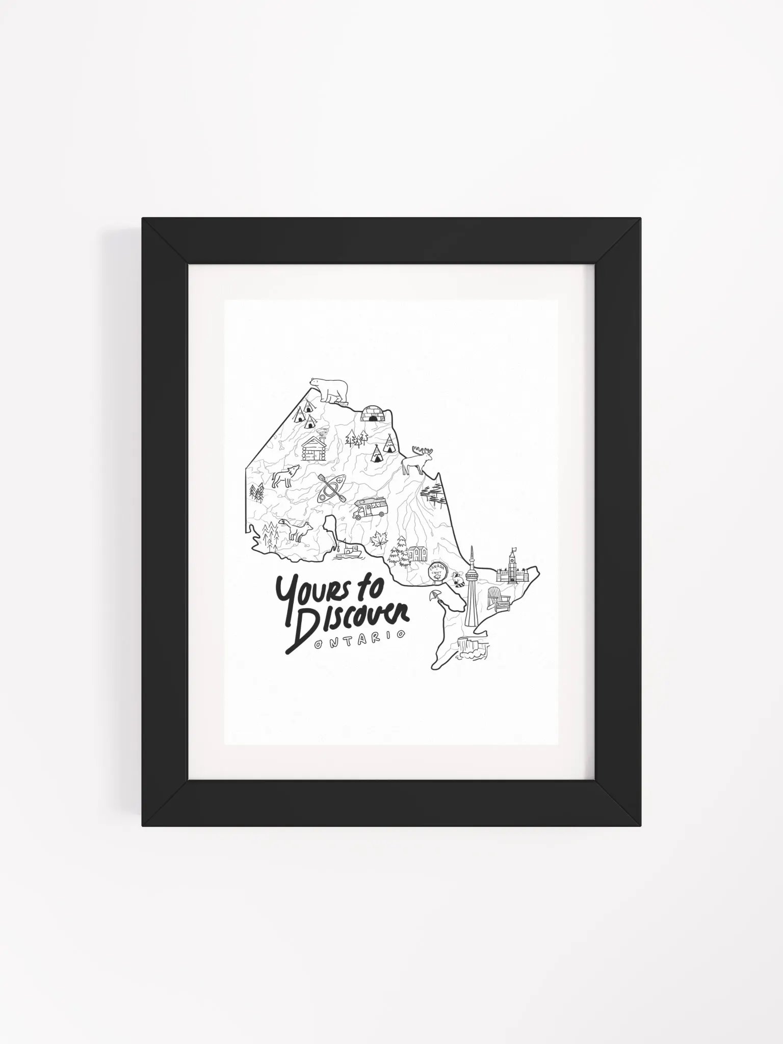 Ontario Symbols Map - Framed Poster product image (11)