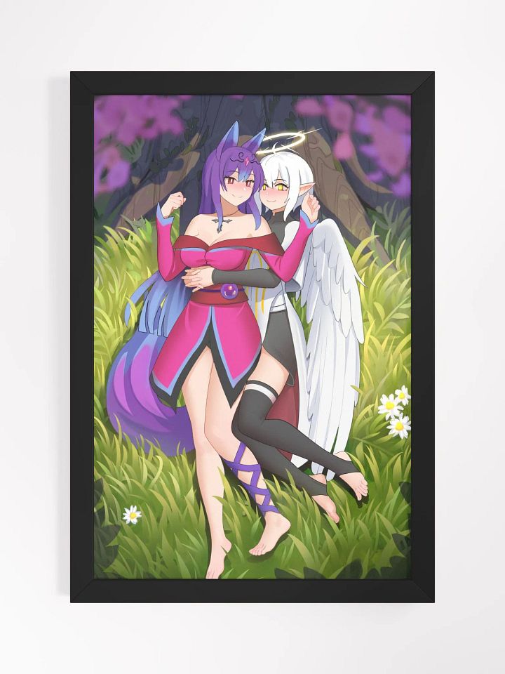 Cuddles un the cherry blossoms framed product image (1)