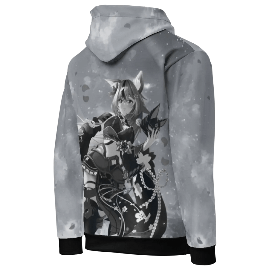 Samurai Artwork Custom all over hoodie B&W product image (8)
