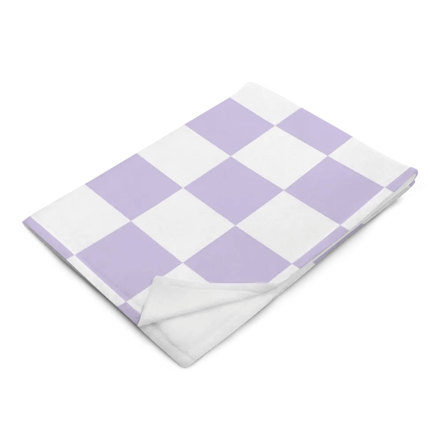 Squares White and Lilac/Throw Blanket by Allcolor product image (2)