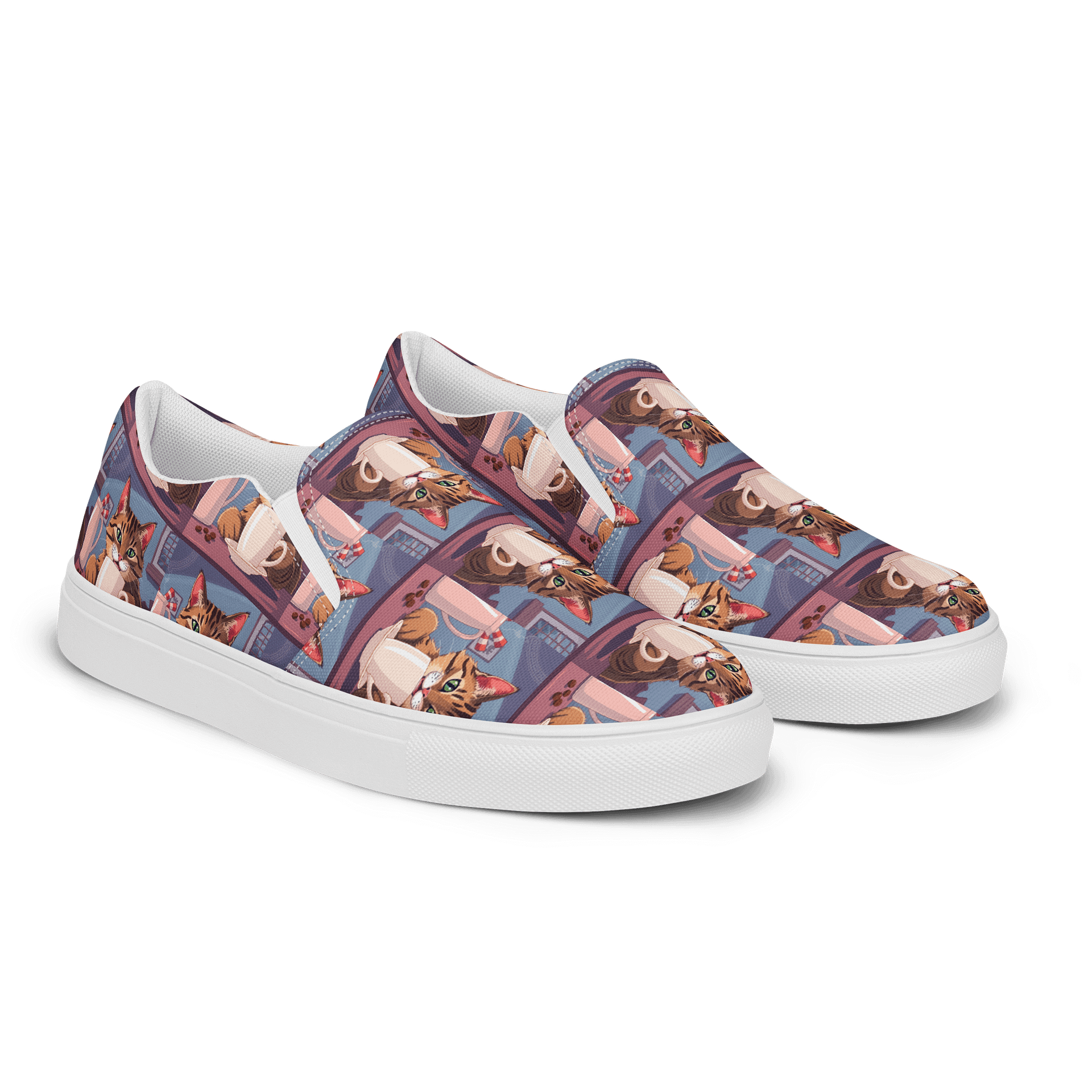 Women's Slip-On Canvas Shoes-Caffeine Cat product image (2)