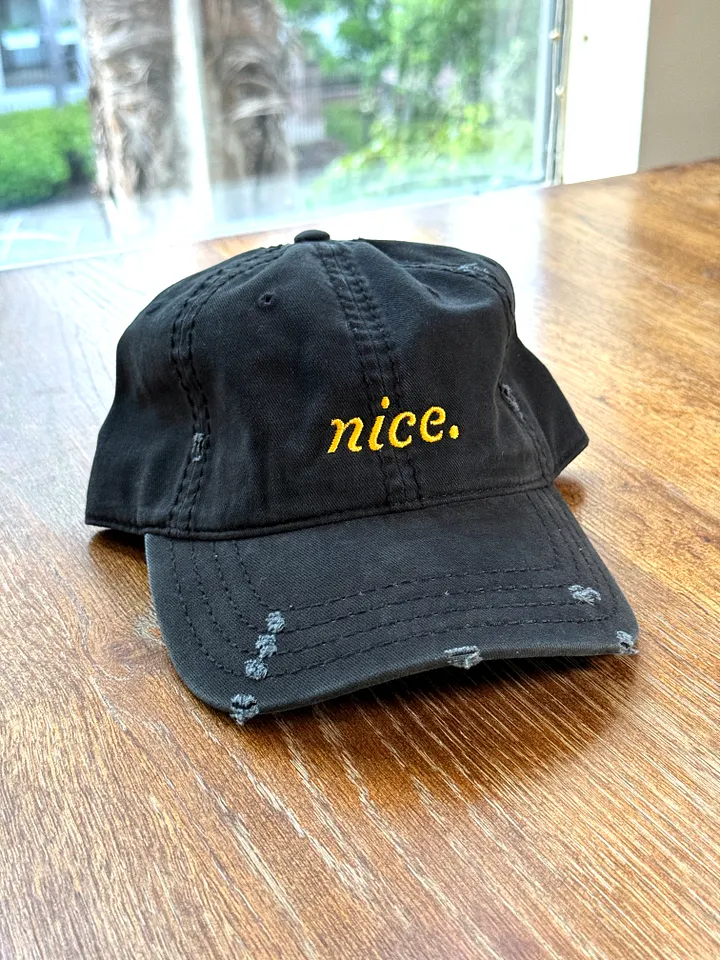 Distressed 'Nice.' Signature Dad Hat product image (1)