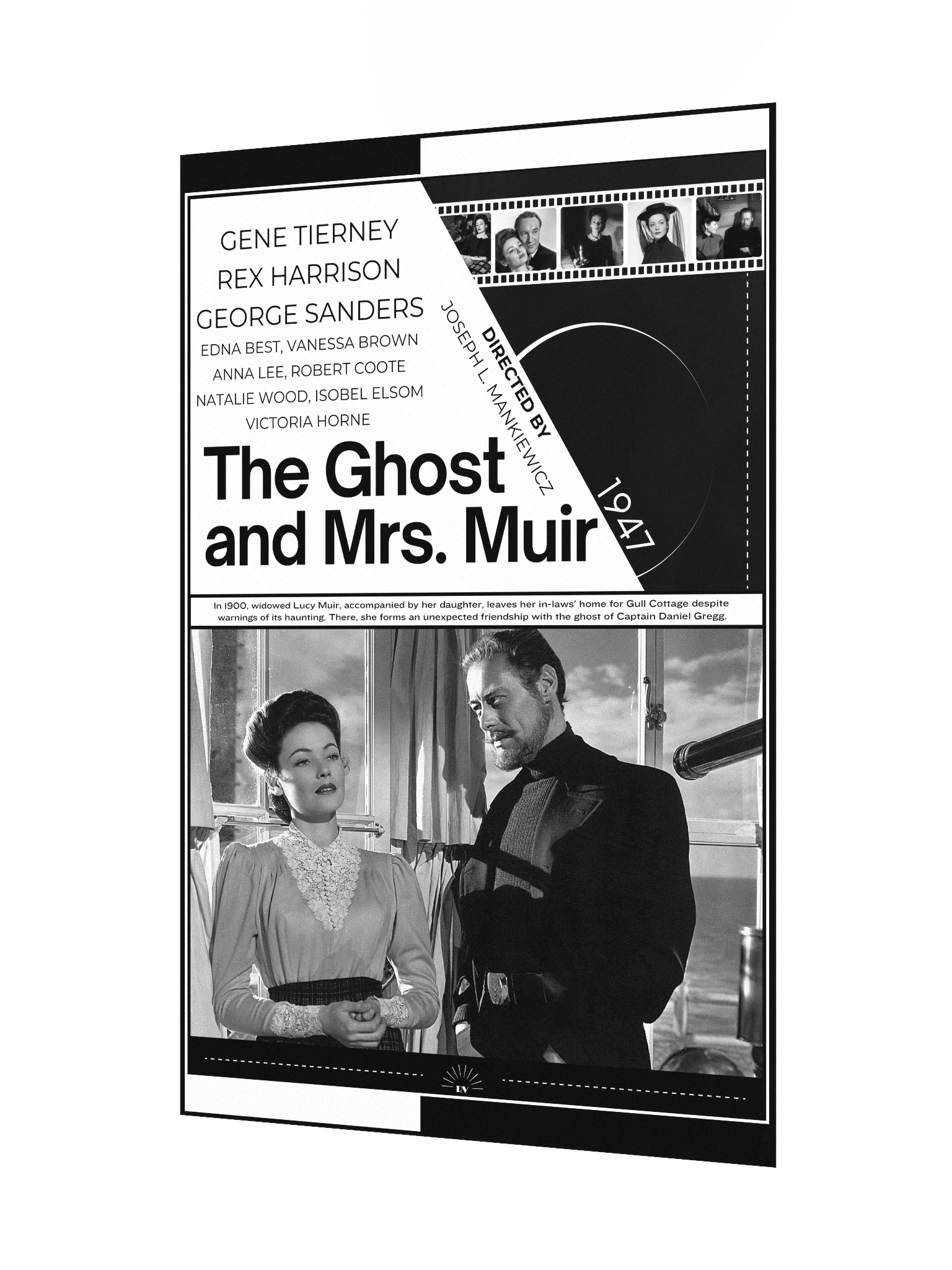 The Ghost and Mrs. Muir with Gene Tierney and Rex Harrison 1947 | Movie Poster | 12x18 Wall Art product image (3)