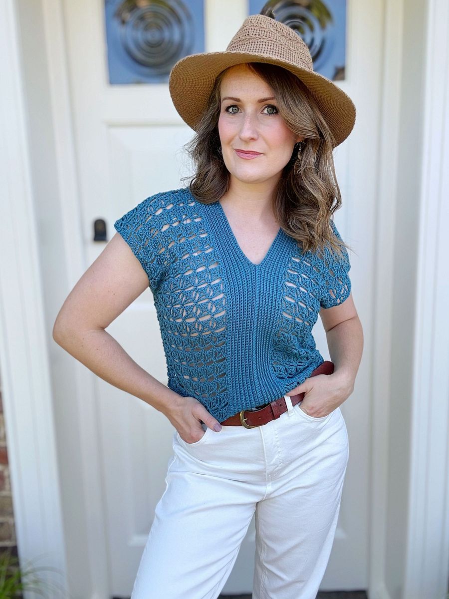 Violet Lace Crochet Top Pattern PDF | XS-5XL (30-62" Chest) product image (1)