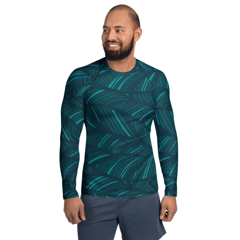 Teal Wave Men's Rash Guard product image (1)