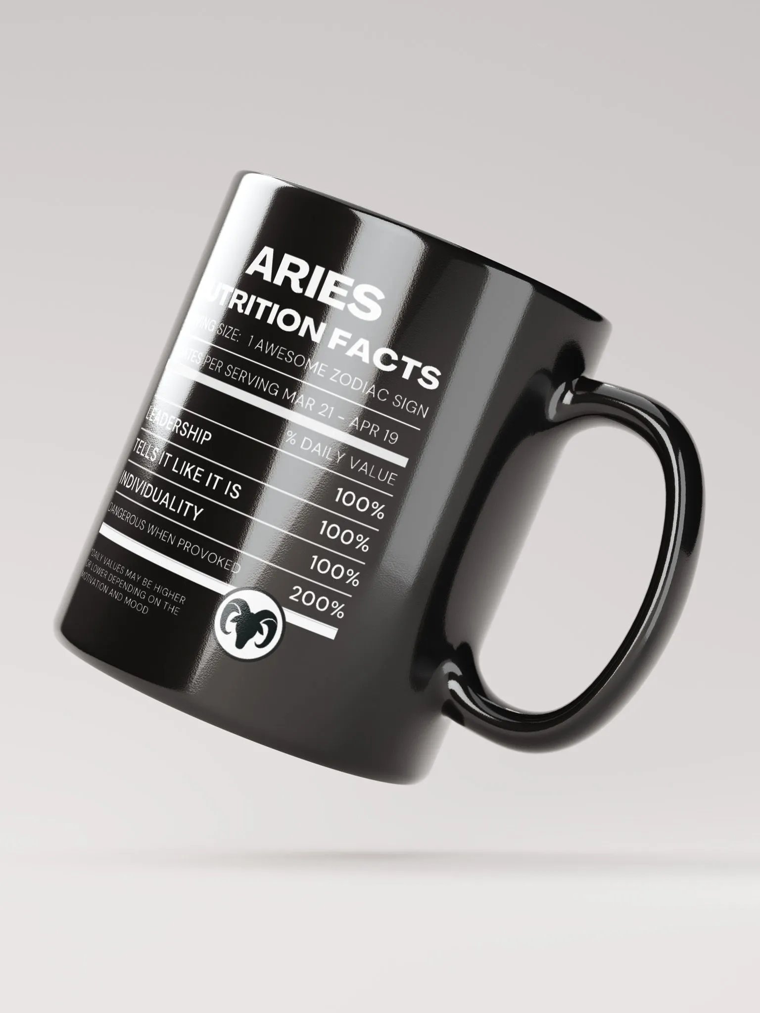 Aries Nutrition Facts Mug product image (5)
