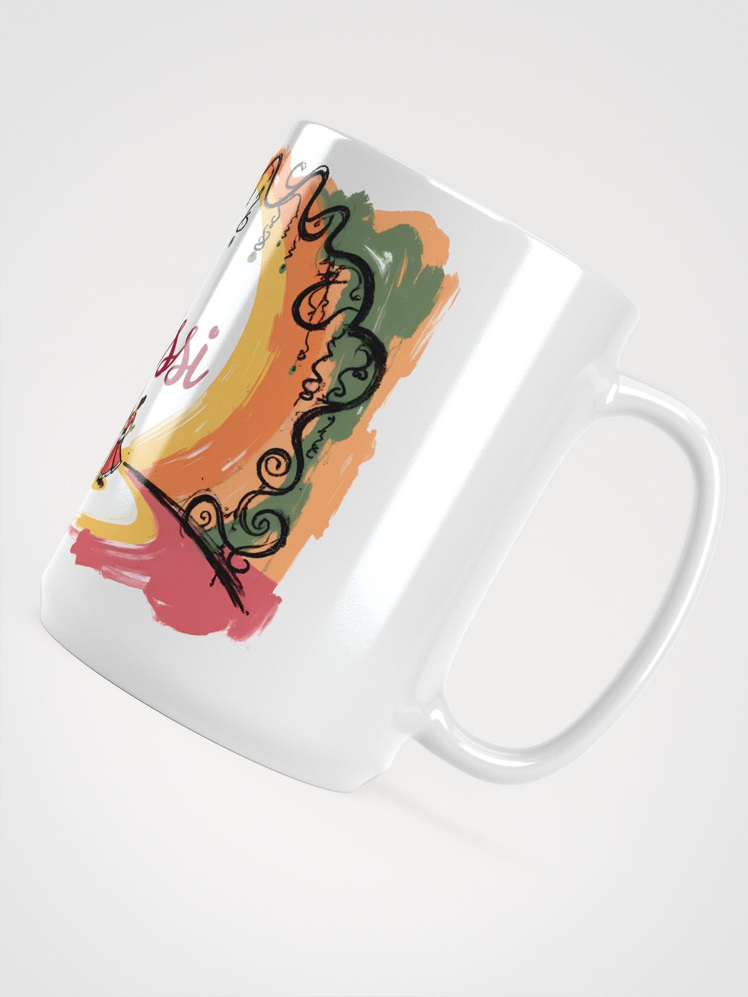 Ornate Odissi Stage | Traditional Dance Art Glossy Mug product image (4)