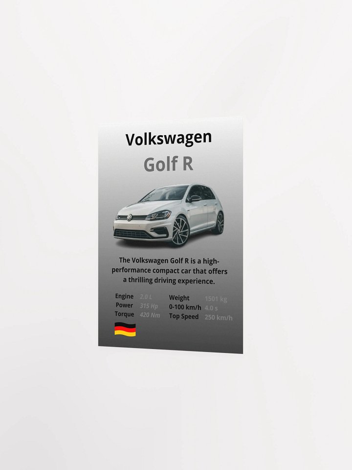 Volkswagen Golf R Wall Poster Without Frame product image (2)