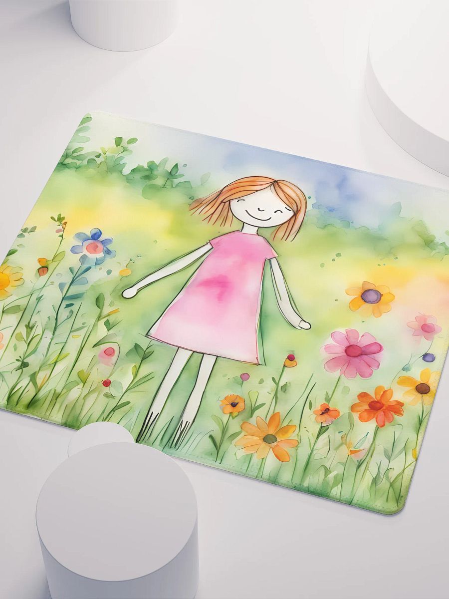 Pink Little Lady Doing Her Flower Thing, Gaming Mouse Pad, 2 Sizes product image (3)