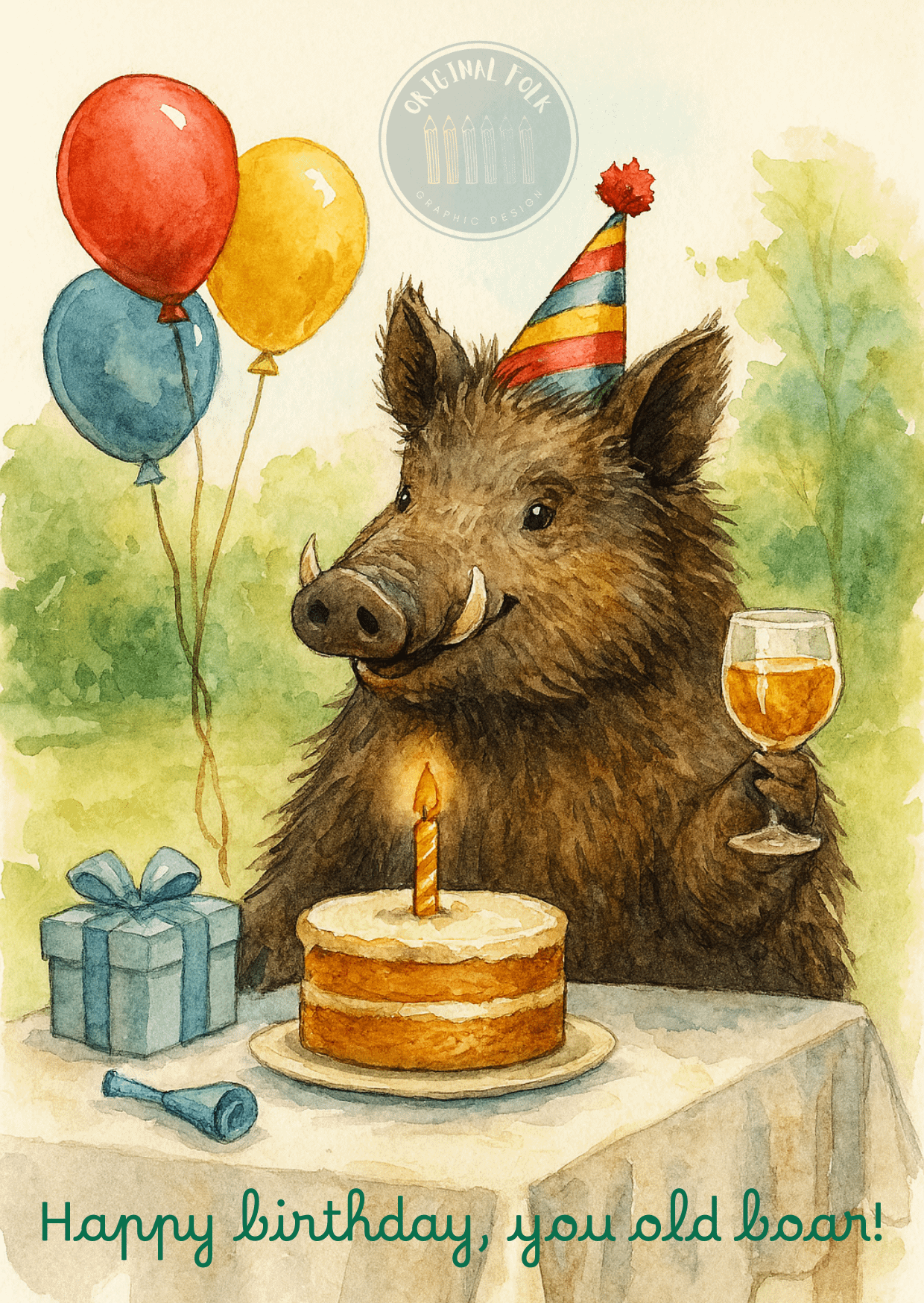 Happy birthday, you old boar! - birthday card product image (1)
