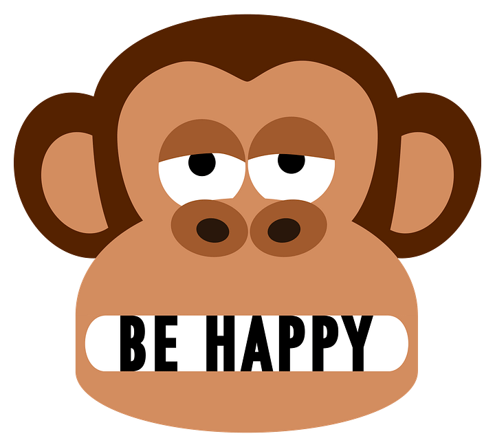 Bored Monkey Tells You To Be Happy T-Shirt product image (2)