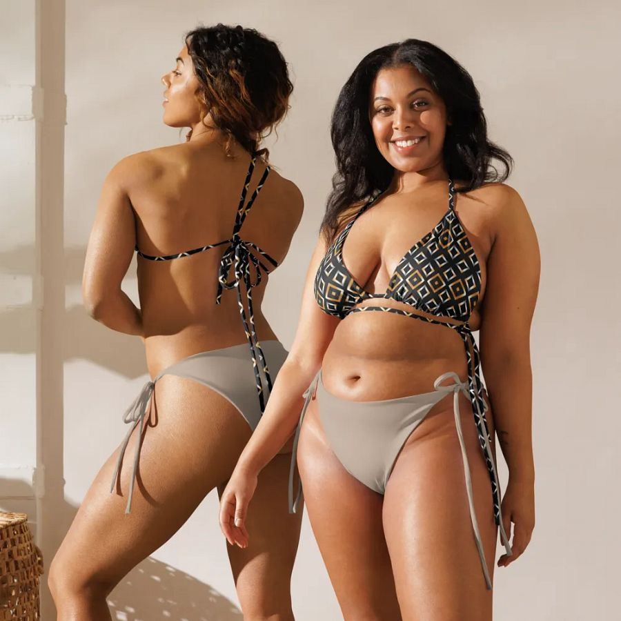 Geometric Gold Fusion Bikini Top product image (1)