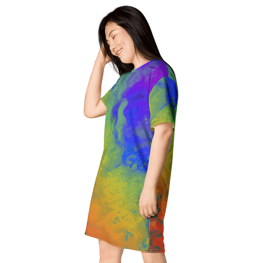 Rainbow Abstractions Ladies T Shirt Dress product image (9)