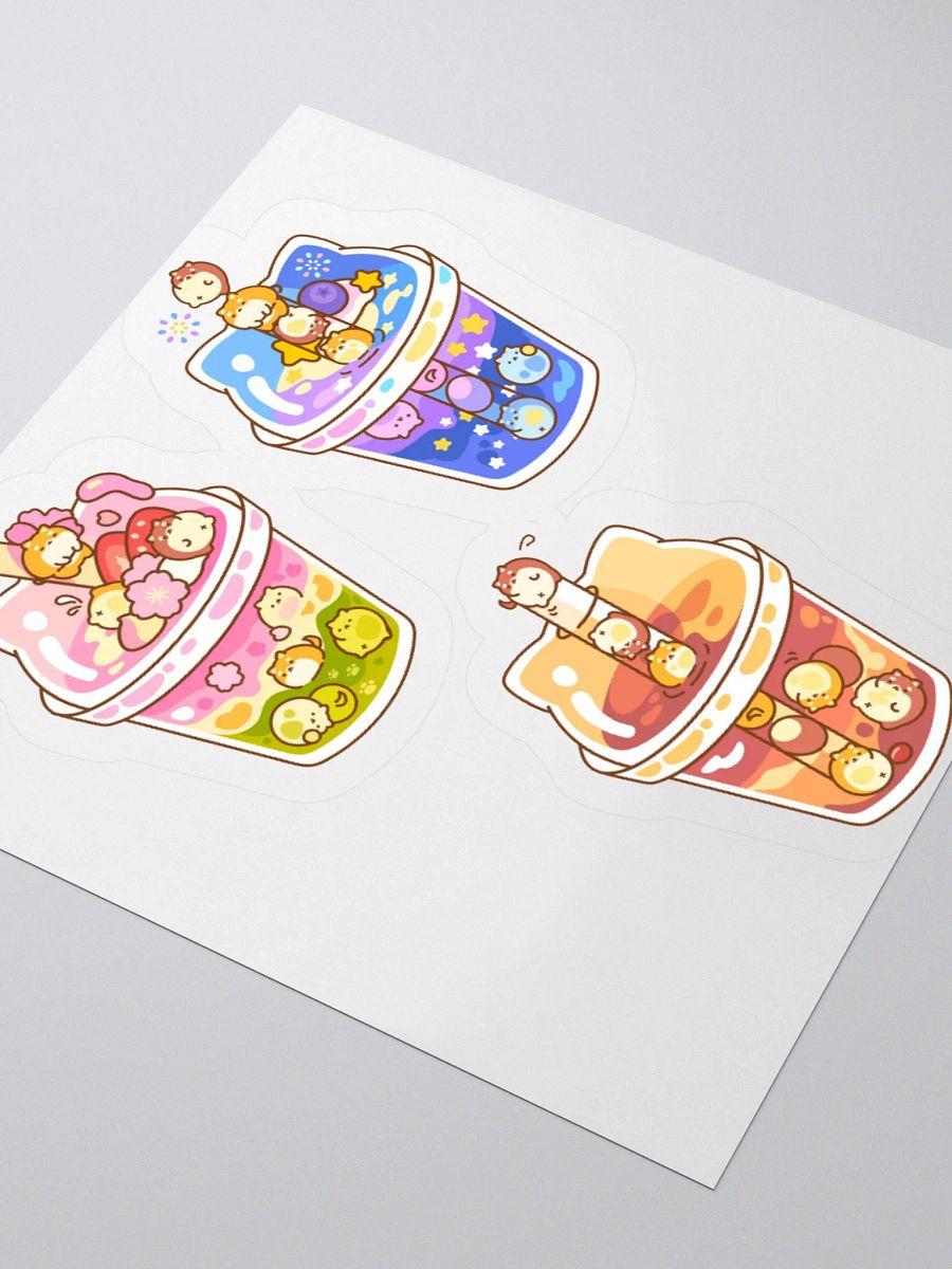 Cute Dog Bubble Tea Stickers - Kawaii Puppy Drink Set product image (3)