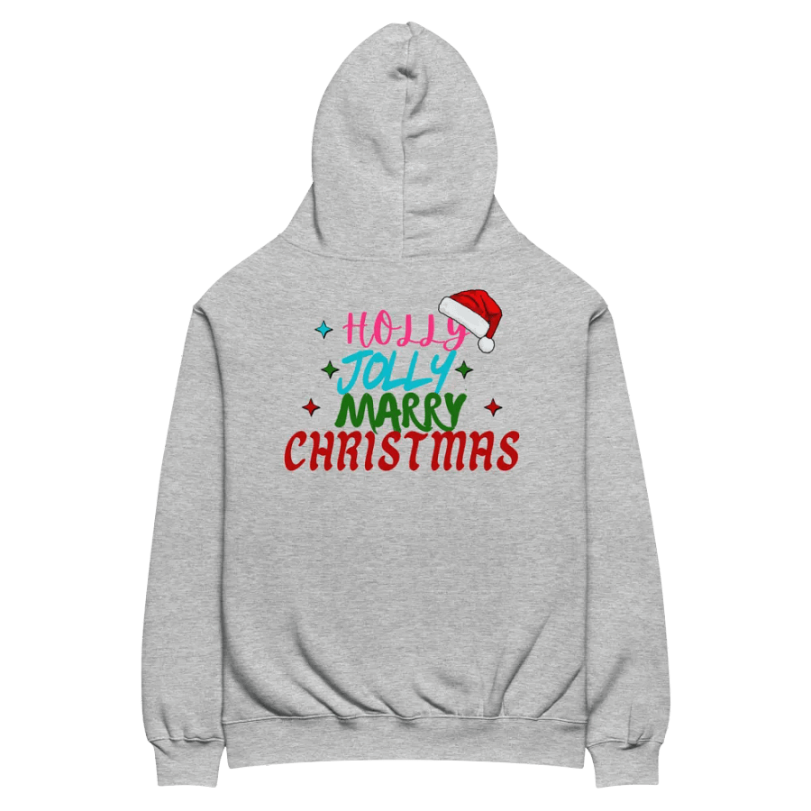 Embroidered and Printed "Holly Jolly Merry Christmas" Unisex Hoodie product image (15)