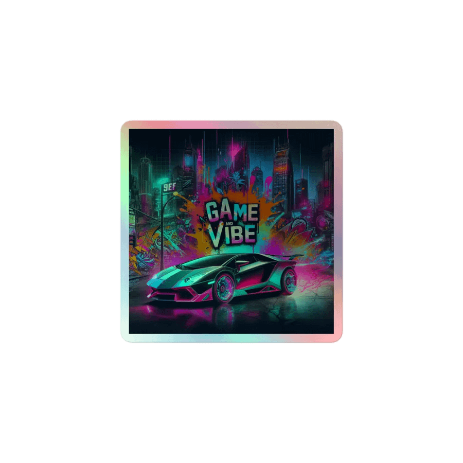 Game and Vibe Cyberpunk Futuristic Splash Holographic Sticker product image (1)
