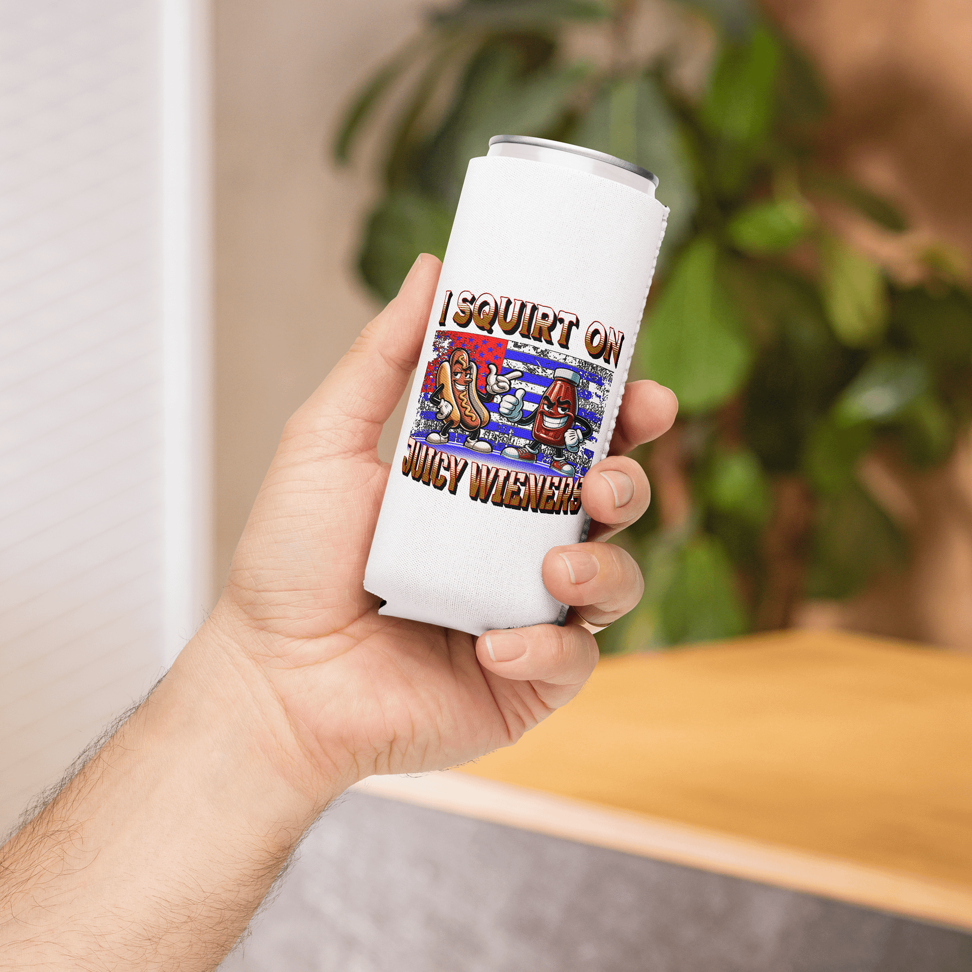 I Squirt On Juicy Wieners Saucy Coozie Can Cooler product image (4)