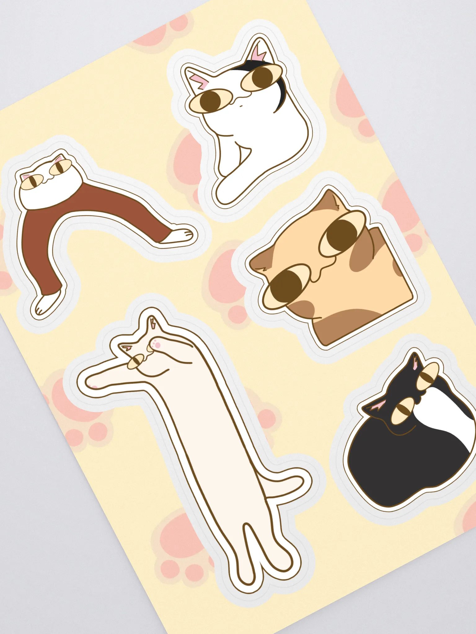 Whimsical Cat meme Collection Sticker Sheet (Kisscut sticker) product image (1)