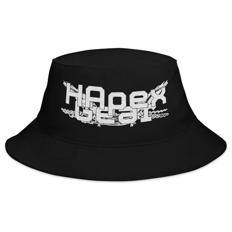 Bucket Hat - Embroidered - White HApex Gear Black Logo product image (3)