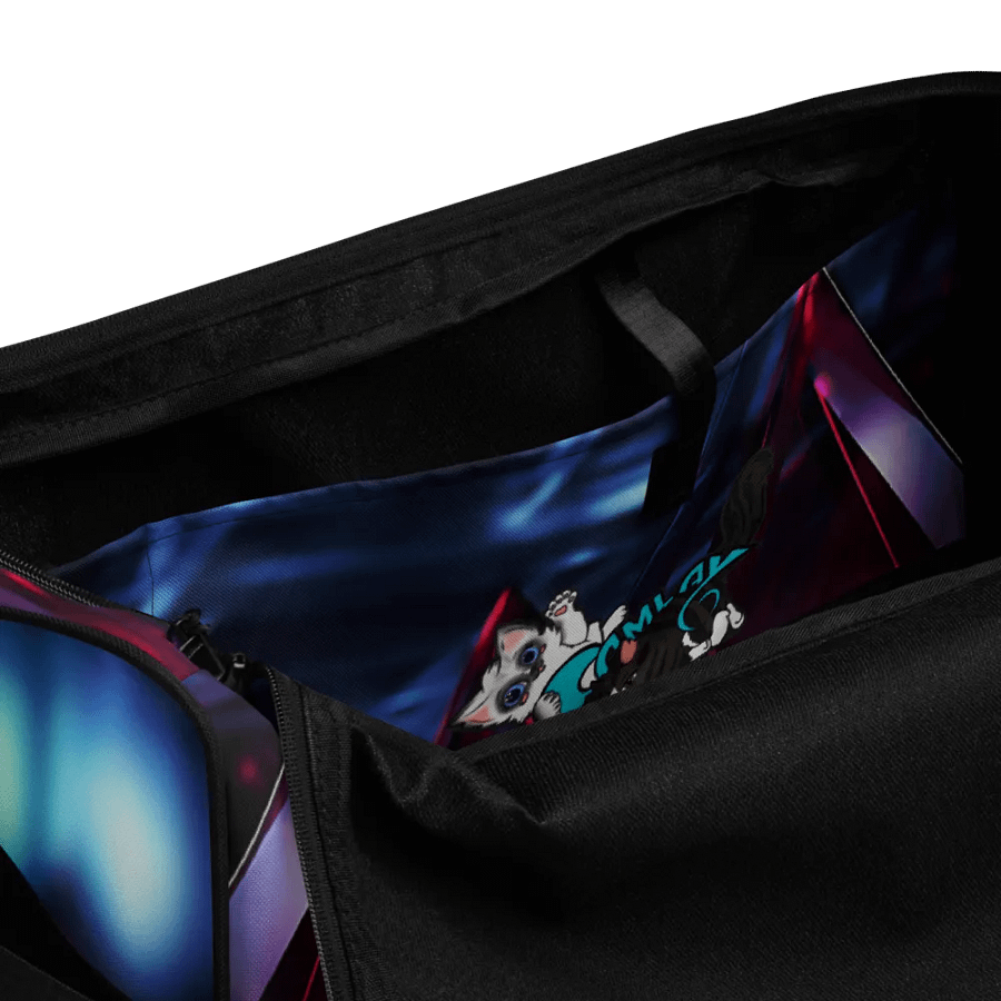 Blue/Pink All-Over Print Duffle Bag : Luigi & Ariel Logo product image (7)