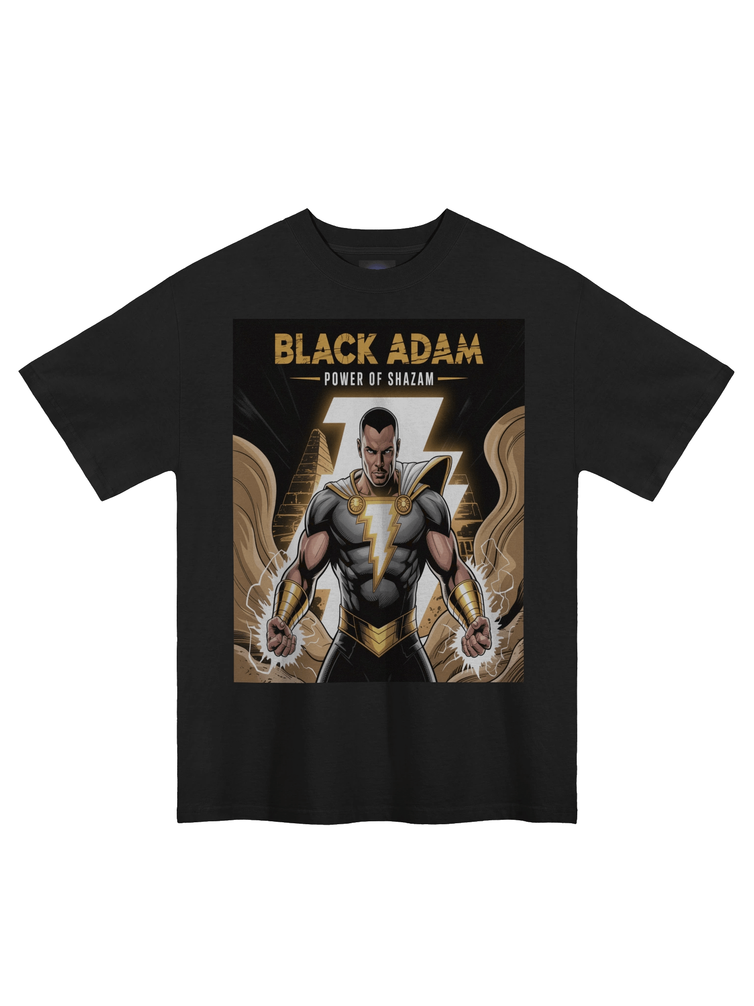 Black Adam Power of Shazam Oversized Faded T-Shirt – Kahndaq Thunder Veil product image (3)