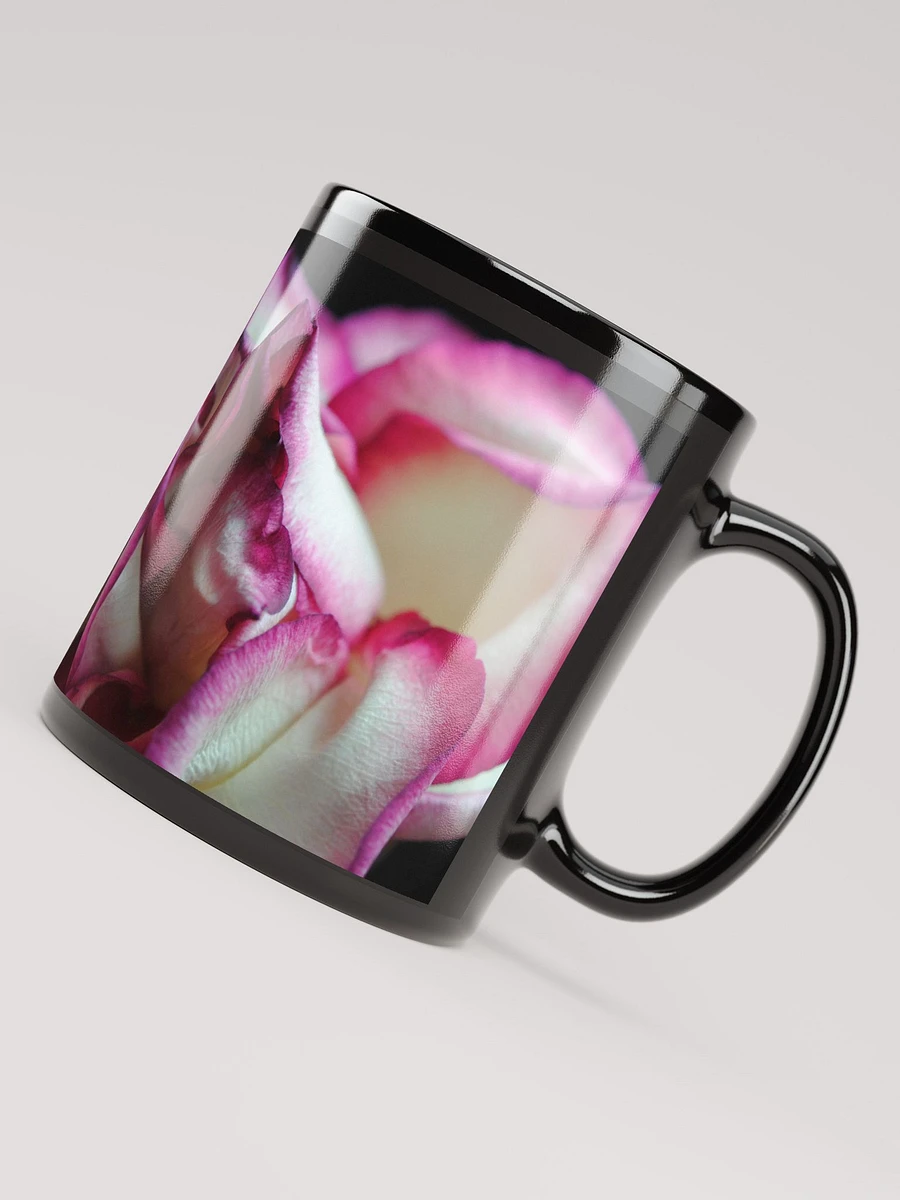 Pink Lined White Rose Black Coffee Mug product image (7)