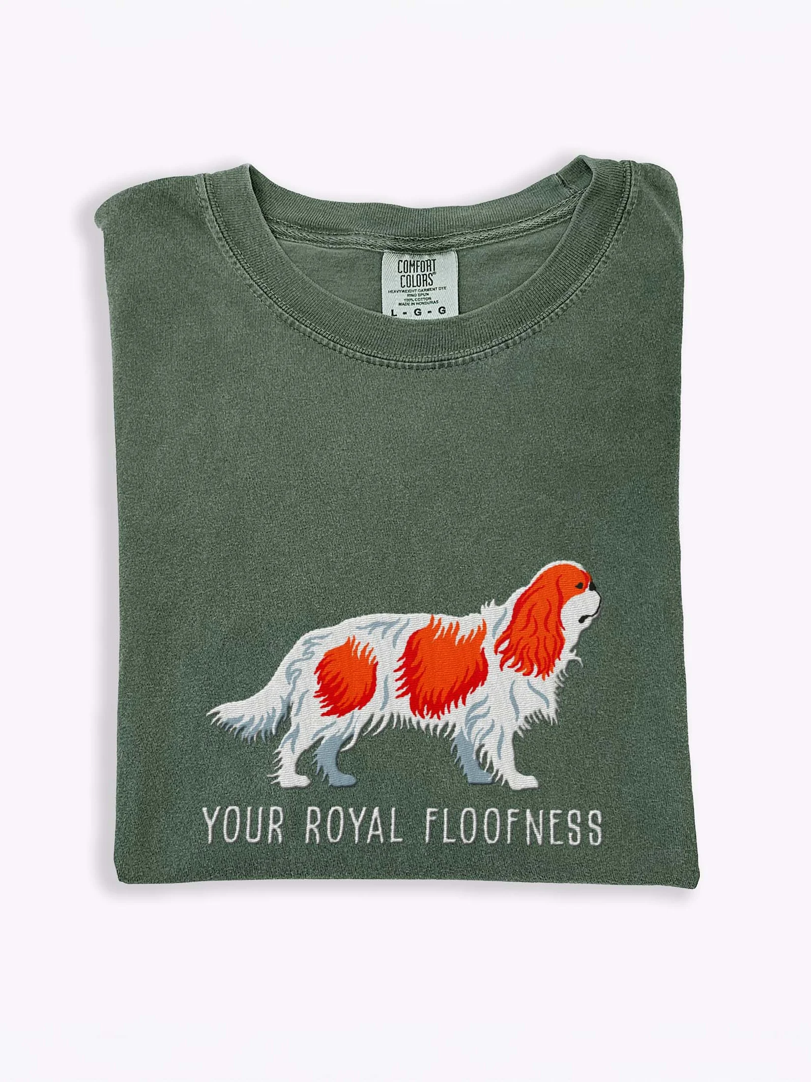 Your Royal Floofness T-Shirt(Embroidered) of a King Charles Spaniel(Blenheim) product image (1)