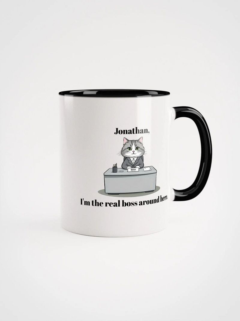 Personalized Working Office Cats Coloured Mug