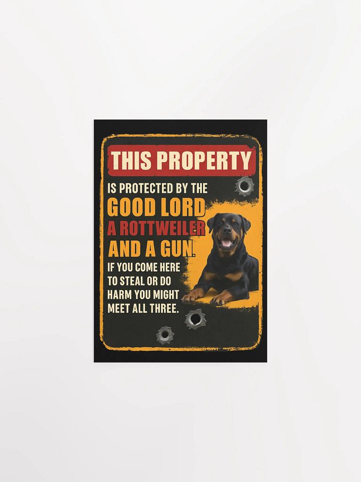 Guardian Rottweiler Warning Poster product image (2)