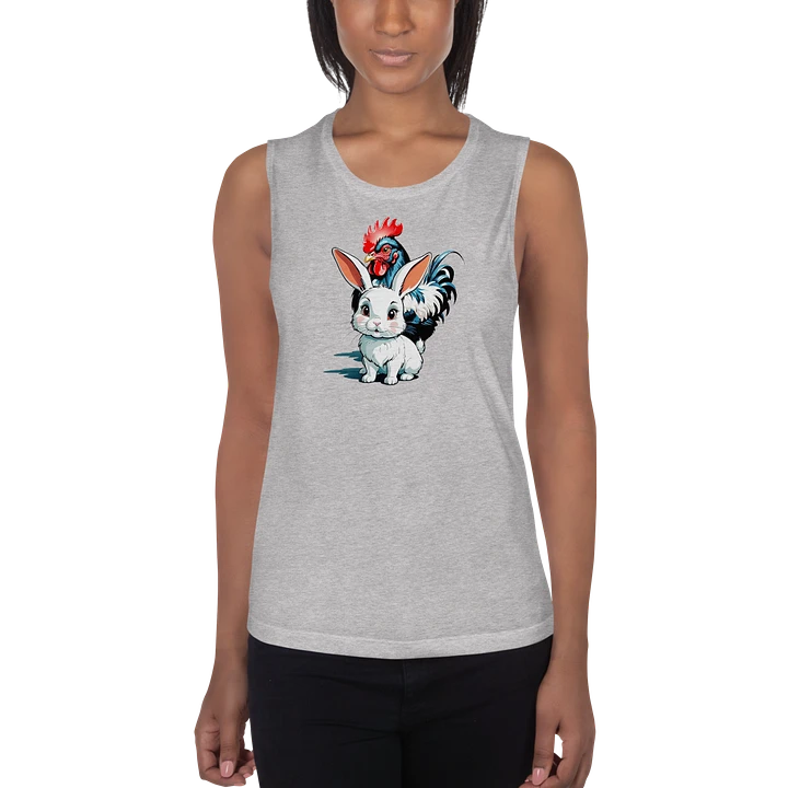 Snow Bunny and Black Cock Flowy Tank product image (13)