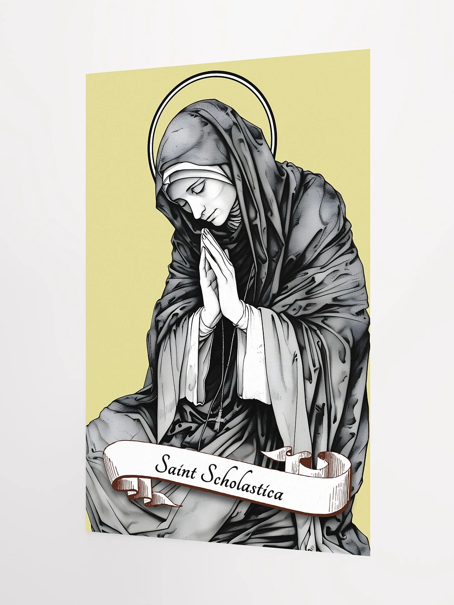 Saint Scholastica Patron Saint of Benedictine and Religious Sisters, Cloistered Nuns, Education, Convulsive Children, Book Lovers, Matte Poster product image (5)