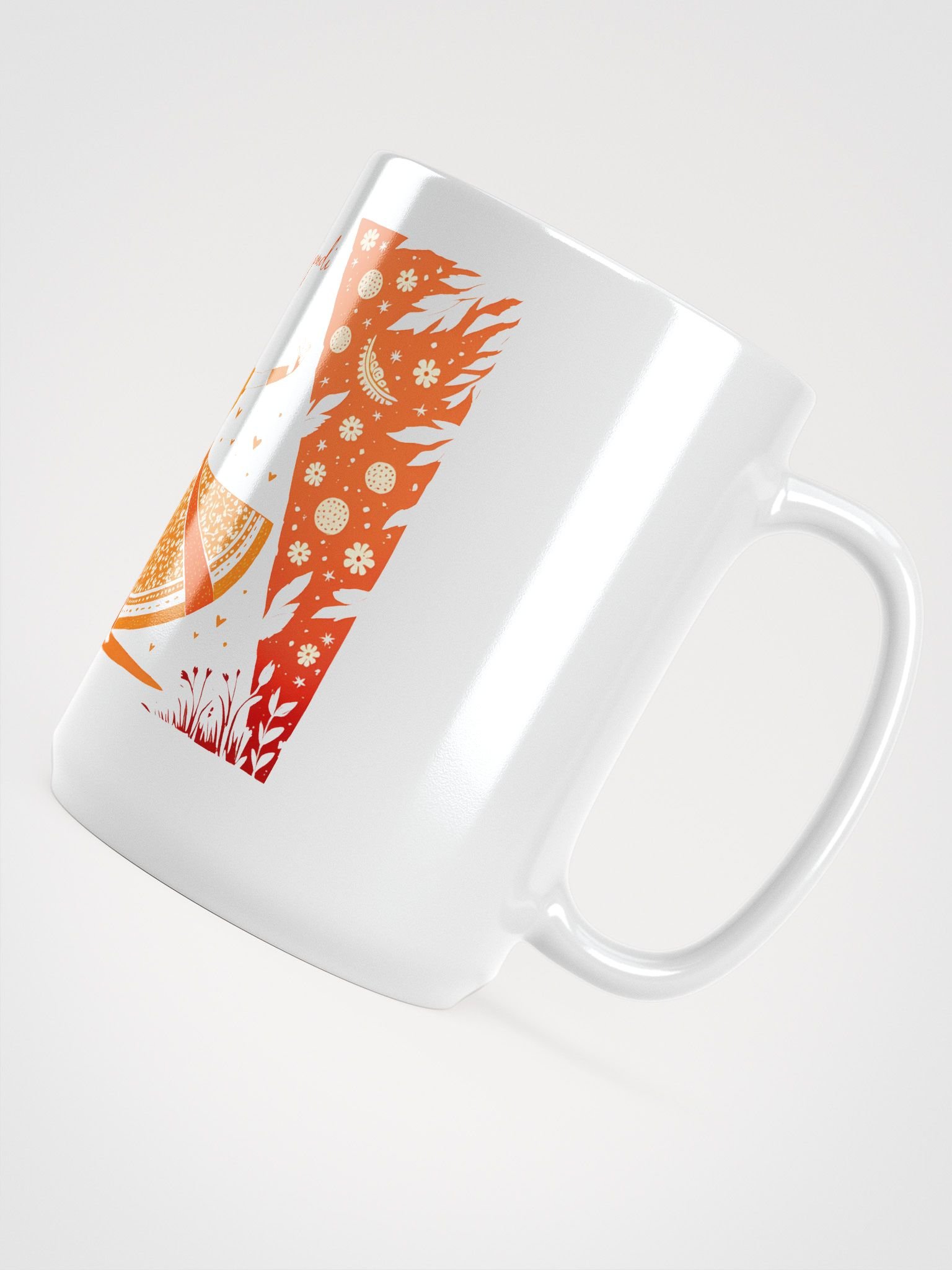 Elegant Kuchipudi Performance | Orange-Hued Art Glossy Mug Print product image (4)