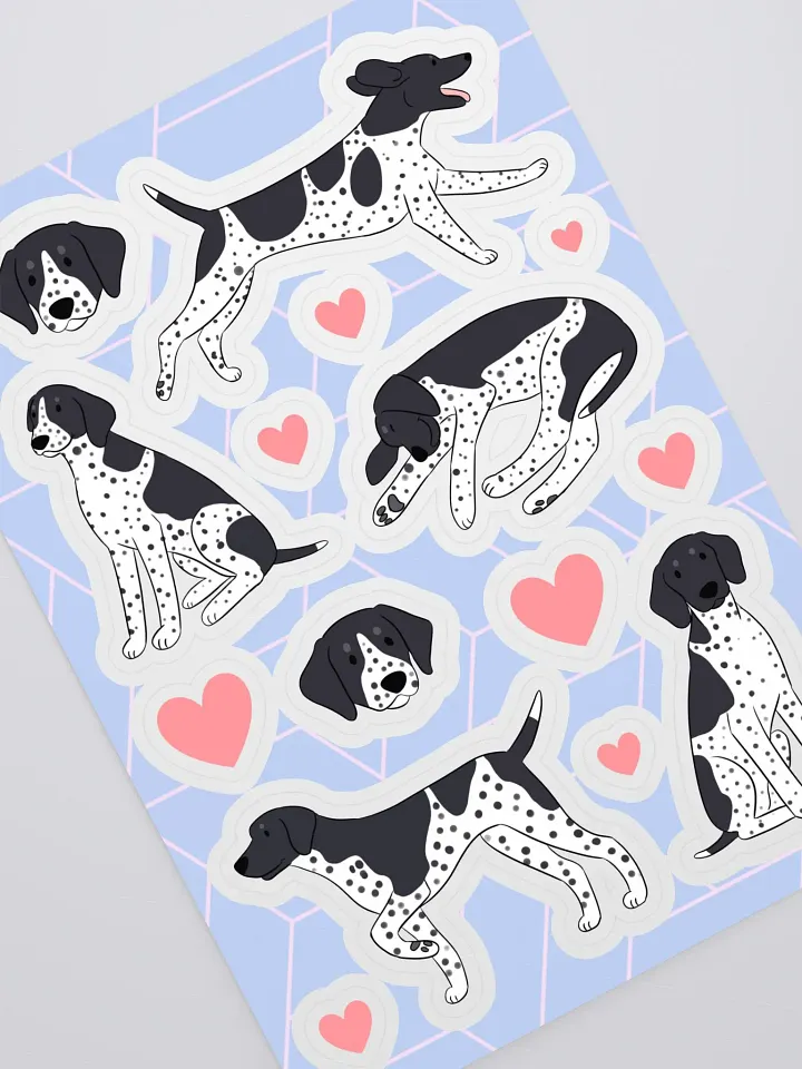 Cute German Shorthaired Pointer Kiss Cut Sticker Sheet product image (2)