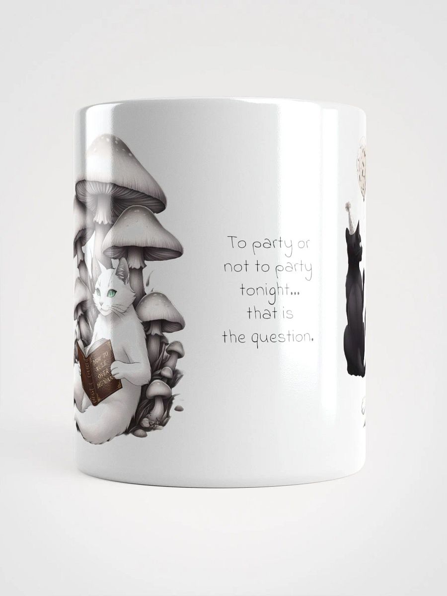 Extrovert Black Cat and Introvert White Cat White Glossy Ceramic Mug product image (5)