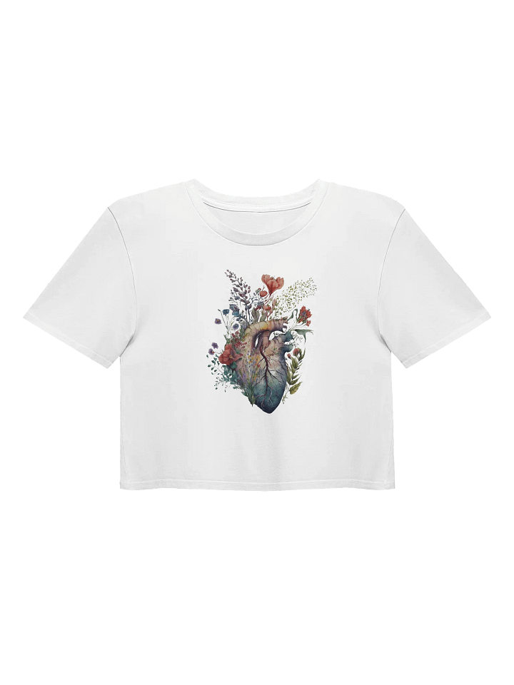 Floral Heart Crop Top – Watercolor Botanical product image (1)