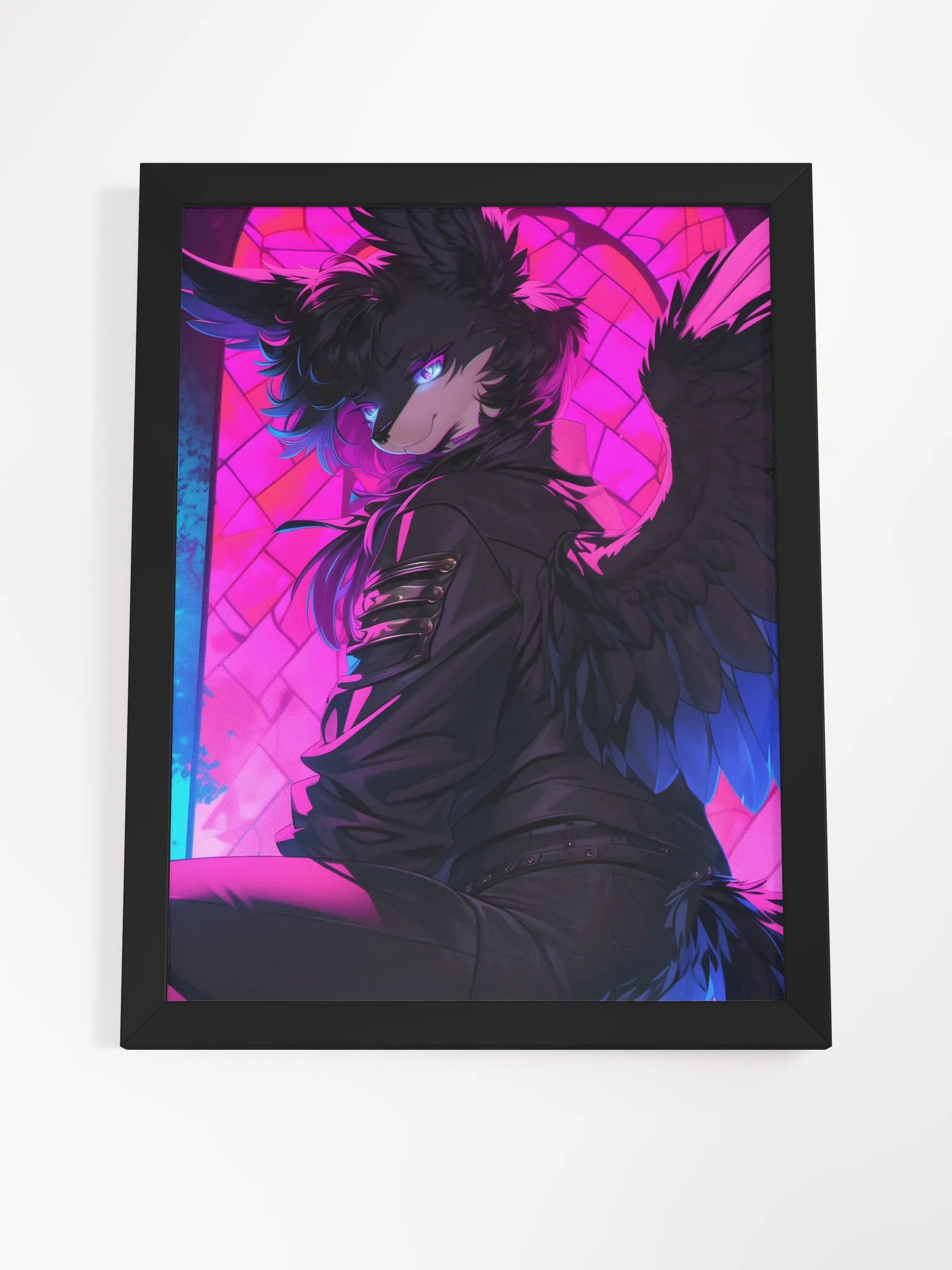 Neon Avian Elegance Framed Poster product image (8)