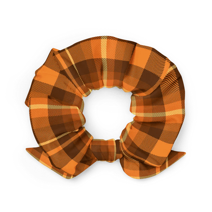 Pumpkin Spice Plaid Scrunchie with Bow product image (2)